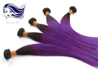 中国 20 インチのブルネットのための紫色のブラジルの直毛の織り方の オンブル 色 代理店