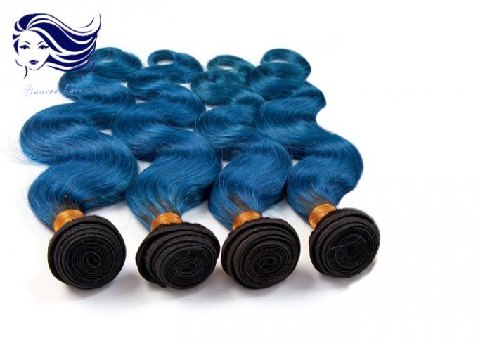 バージン ブラジル ボディ波の毛のきれいな オンブル 色の短い髪 1B/青