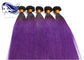 20 インチのブルネットのための紫色のブラジルの直毛の織り方の オンブル 色 サプライヤー