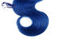 ボディ波の青い オンブル 色の毛 100 のペルーの毛の織り方の束 サプライヤー