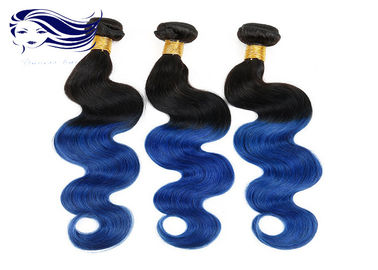 中国 ボディ波の青い オンブル 色の毛 100 のペルーの毛の織り方の束 工場