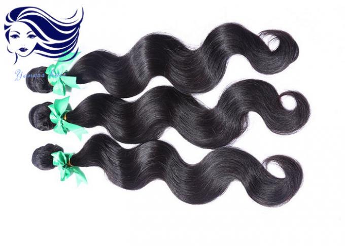 巻き毛のバージンの毛延長は長く波の人間の毛髪の織り方を緩めます
