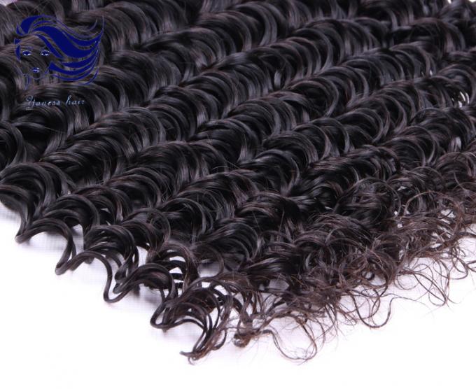 自然で黒いバージンのペルーの毛延長 12 インチ、ペルーの毛の束