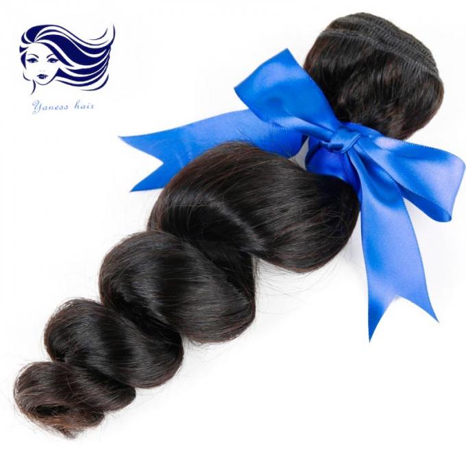 波状の織り方のマレーシアのブラジルのペルーの毛の黒の緩い波の毛