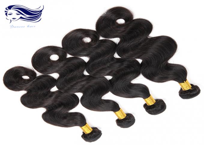 束 7A のミンクのバージンのブラジルの毛延長ボディ波の柔らかい毛の織り方は束ねます